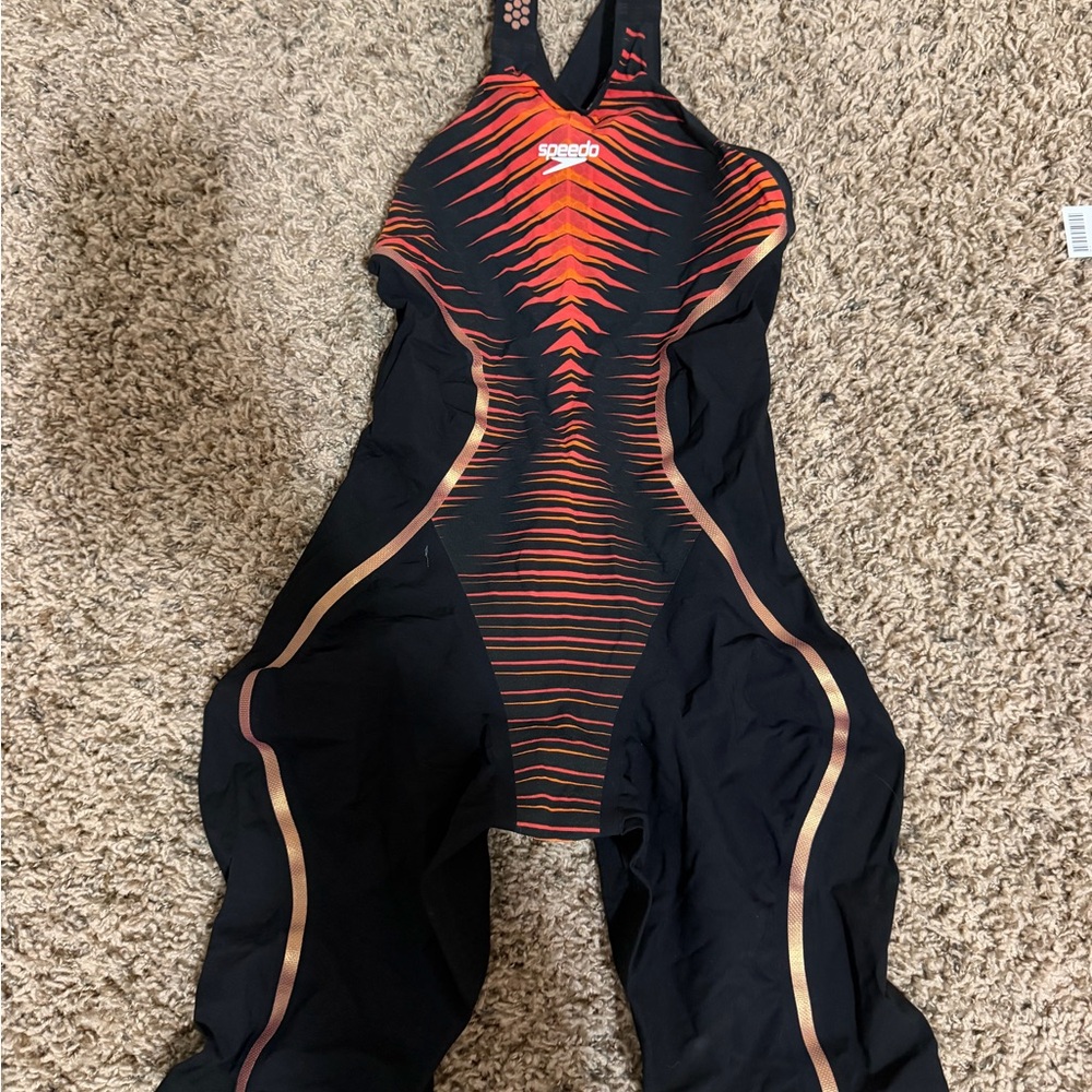 Speedo Fastskin LZR Pure Intent Open Back Kneeskin Printer Sonic Scorch